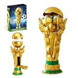 Soccer Trophy Building Set for Kids 8+ (446 Pieces) – STEM Golden Football Cup Model with Opening Sphere & Hidden Mini Balls – Collectible Display for Home Office Desk, Birthday Gift for Sports Fans