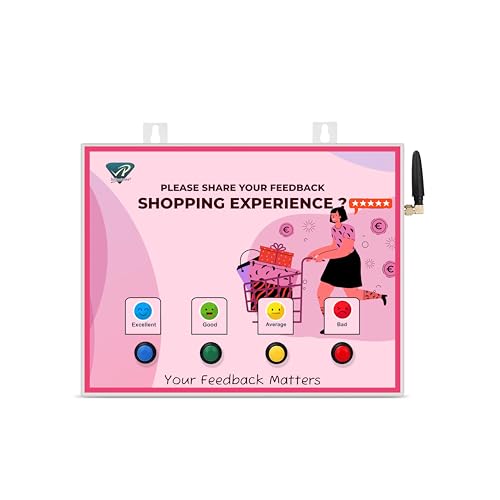 Image of Rely Cure ⇒ VP INDUSTRIES (Lite Model) Shopping Feedback Machine with Inbuilt WiFi Hotspot | Smiley Feedback System with Mobile App & Live Reports