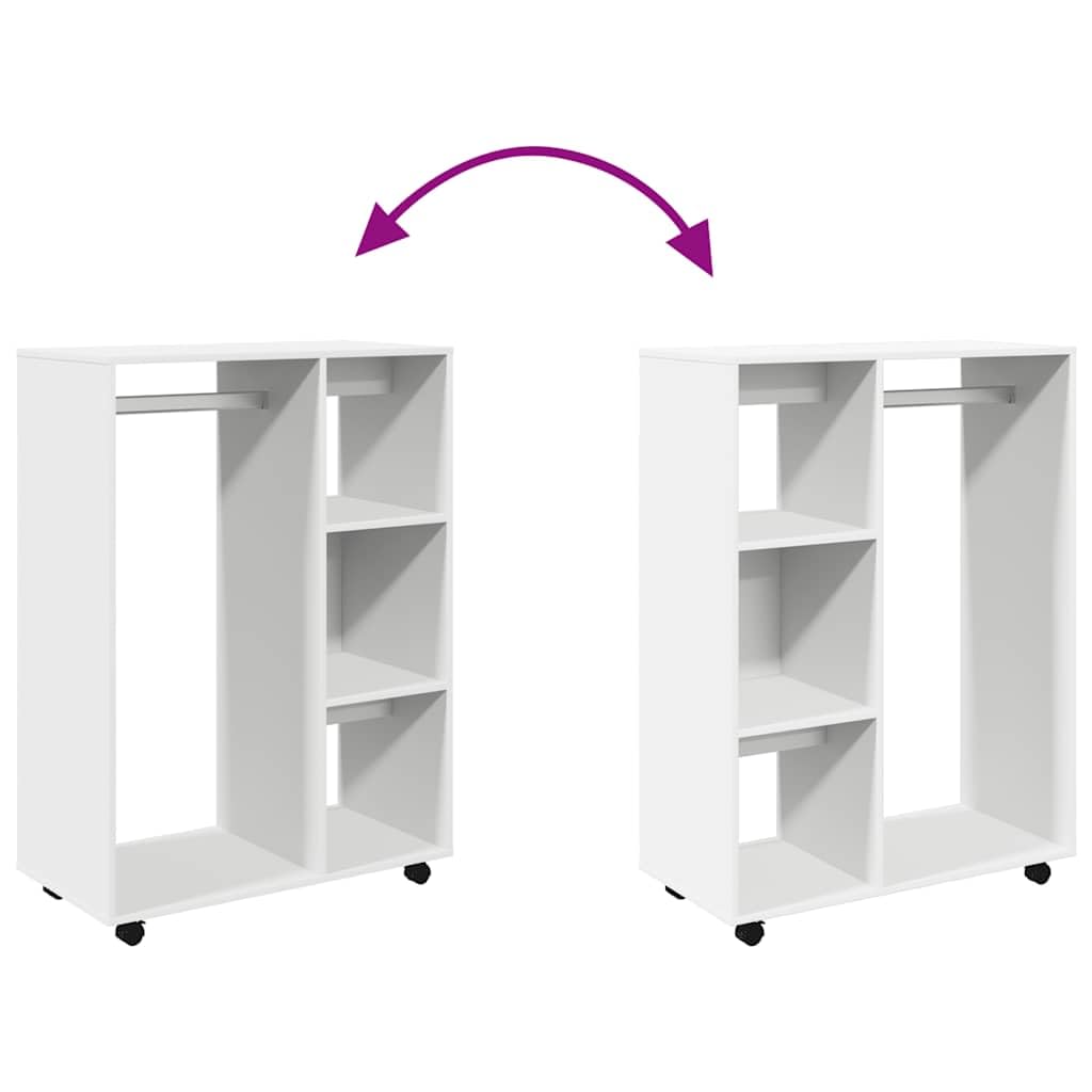 Armario blanco de madera 80 x 40 x 110 cm con barra para colgar, estante, cajón y estante, ahorra espacio, modular para dormitorio y pasillo