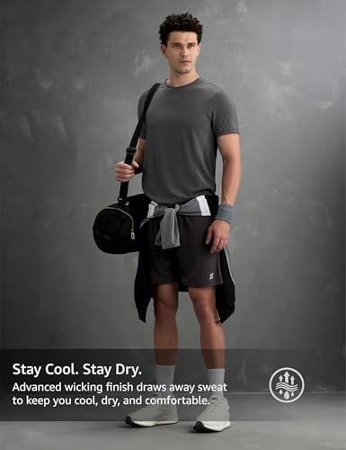 Image of Symbol Premium Men's Solid Regular Fit Sports Stretch T-Shirt | Round Neck | Raglan Sleeve | Moisture-Wicking | Activewear | Running | Gym | Plain (Available in Plus Sizes)