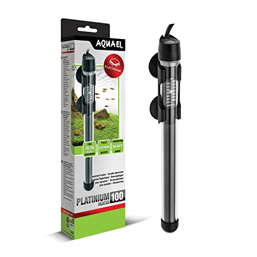 Aquael Platinium Aquarium Heater for Freshwater & Saltwater Aquariums - 100 Watt, 16-26 Gallons