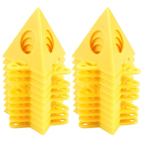 20 Stück Pyramidenständer, Minikegel-Malerständer, Gelber konischer Ständer,Möbelständer Dreibein, Stützständer, Möbelständer für Leinwand und Möbelreinigung Farbspritzen(Gelb,Size:60L*45H mm)