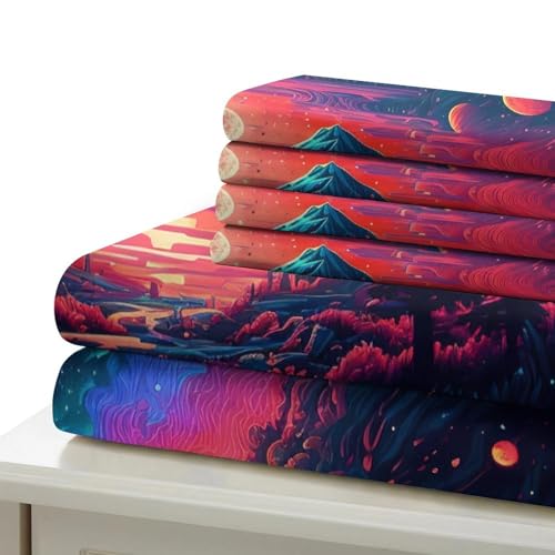 Housse de couette anti-pli Nébuleuse Cosmique 3D microfibre fermeture éclair