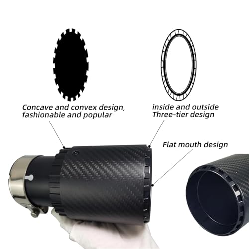 Embout d'échappement Golf en carbone noir muet avec buse en tête de balle aérodynamique - 4