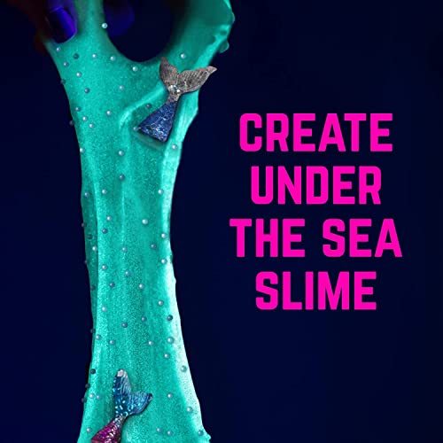 GirlZone Gifts for Girls Surprise Egg Mermaid Glitter Slime Set for Girls, Crystal, JellyCube, Clouds Slime in the Dark for DIY with Glitter