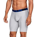 Under Armour Cueca boxer masculina Tech 22,86 cm, cinza claro mesclado (012)/azul-real, pequena