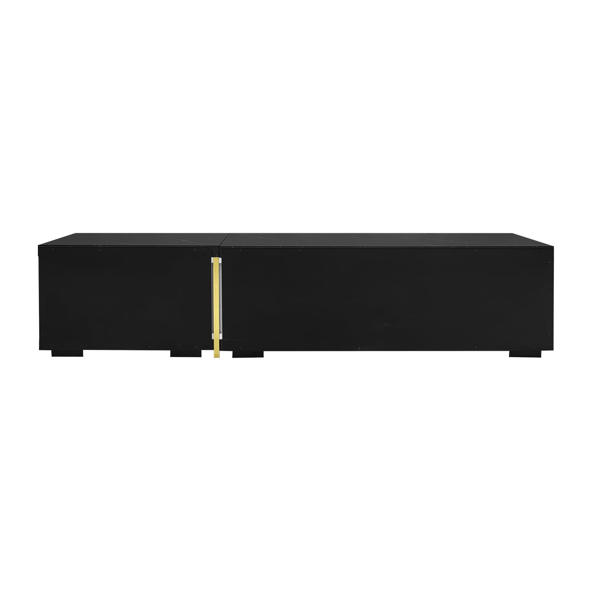 Mobile TV moderno con lunghezza variabile (140-260 cm), funzione girevole, finitura bianca lucida opaca e decorazioni dorate. Descrizione Questo mobile TV combina bocca (bianco+nero)