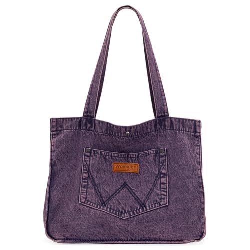 Montana West Wrangler Denim Tote Bag for Women Large Canvas Purses Jean Handbag Everyday Bag for Gift Work Travel Trip WG143-2006PP