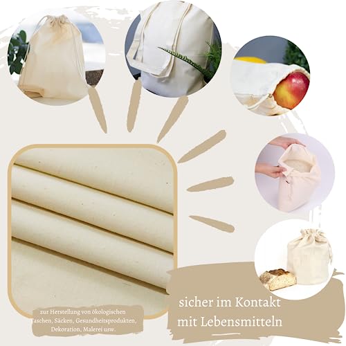 Solvera_Ltd Baumwollstoff Meterware Natur Reiner BioBaumwolle Stoff - Dekostoff zum Nähen, Canvas Baumwolltuch, modische Muster, Nähstoffe (1m 1 Stück)