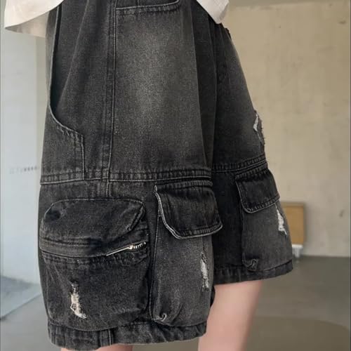 Pantalones cortos de mezclilla cargo para niños vaqueros de verano 4