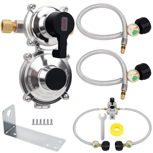 Rv Propane Regulator 2 Tank Hose Kit