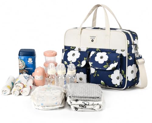 Image of Winnies Baby Diaper Bag for Moms | Travel Maternity Nappy Messengers Tote with Multiple Pockets | Large Capacity Stylish Bags for Baby Essentials