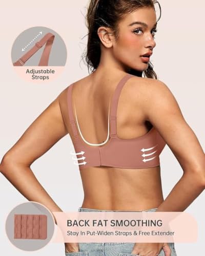 Image of Seamless Wireless Bra for Women | No Underwire Deep V Invisible T-Shirt Bra | 360 Support | Adjustable Straps | Soft Comfortable Everyday Bra