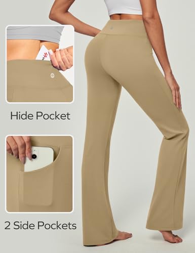 Image of Ewedoos Yoga Pants Women Flare Leggings for Women with Pocket Work Pants
