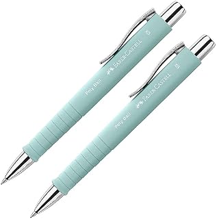 Faber-Castell 205091 - Pióro kulkowe Poly Ball caribic blue, 2 sztuki, z wymiennym wkładem XB, wodoodporne