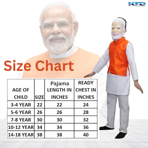 Image of Kaku Fancy Dresses National Heros Freedom Fighters Costumes for Boys & Girls | Independence Day Republic Day Fancy Dress for Schools Plays & Competition | Role Play Politician Costume For Kids