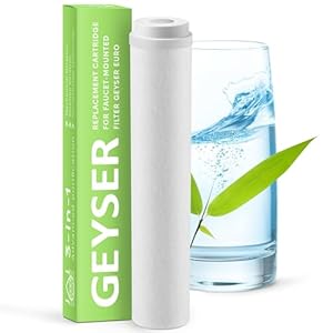 Geyser Euro Ersatzkartusche – Chlorreduzierung & Kalkschutz, Verbessert den Geschmack von Leitungswasser, Bis zu 3 Monate (Packung mit 1)
