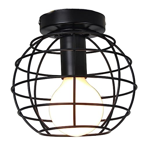 Plafonnier encastré moderne noir dôme 7,4 pouces cage métal douille E26