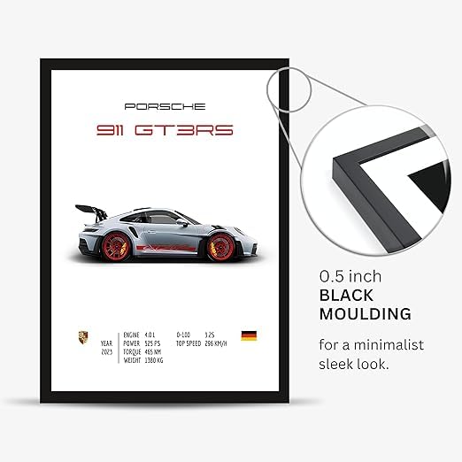 Image of Porsche 911 Turbo S Wall Poster Frames | Aesthetic A4 Poster Frames For Home, Living Room, Bedroom and Office | Wall Frames Artworks | Hanging Theme Posters