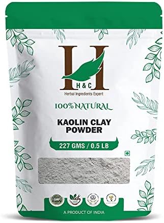 H&C HERBAL INGREDIENTS EXPERT H&C Kaolin Clay Powder - 227 Grams | For Acne, Blackheads Skin Face Mask