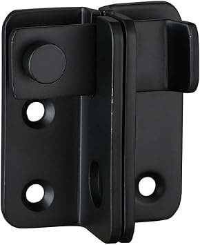 JQK Flip Latch Black, Extra Thick 3mm Stainless Steel Heavy Duty Gate Latcher Door Latch with Safety Packlock Hole, Brushed Finish, DL150-BK