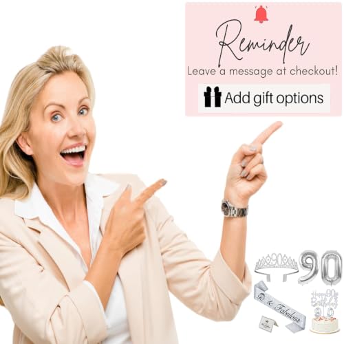 YeohJoy Silver 90th Birthday Decorations for Women by YeohJoy - Used condition - Image 8