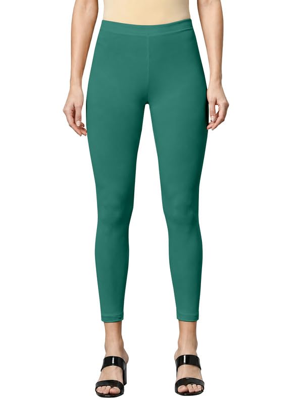 Image of TRENDMALLS Women's Microfiber Elastane Stretch Soft Cropped Leggings with Ultrasoft Waistband for Women