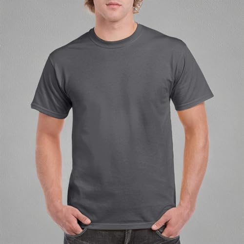 Image of Gildan Adult Heavy Cotton T-Shirt, Style G5000, Dark Heather, X-Large