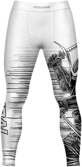 FORMONIES Samurai MMA Base Layer Spats for Men – Compression Pants for BJJ, Wrestling, and Martial Arts Training