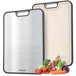 Titanium Cutting Board for Kitchen 16″ x 11″, 2-in-1 Non-Slip | Titanium/PP Chopping Board For Kitchen – Safe & Odor-Free, with Juice Groove & Spice Grinder, Large Surface, Easy to Clean