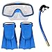 Hperu Kids Snorkel,Kids Snorkel Set Adjustable Ergonomic Non-Slip Snorkeling Gear for Kids Skin-Friendly High Transparency Kid Snorkel Set Includes Goggles, Fins, Tube