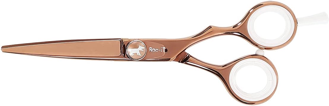 Cricket Centrix Roc-It Dog 5.75” Titanium Shear Professional Stylist Hair Cutting Scissor Lightweight, Rose Gold