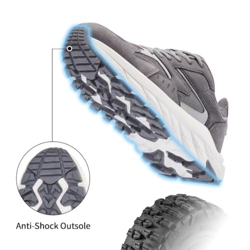 Image of Men's Extra Wide Walking Sneakers Wide Toe Box Orthopedic Shoes with Arch Support for Flat Feet & Foot Pain Relief