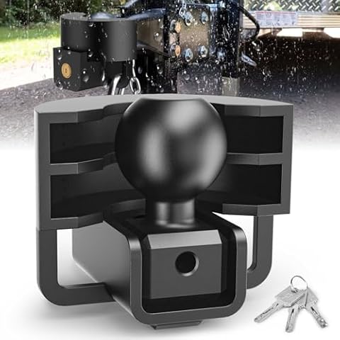 Trailer Lock Fits 2 Inch Ball Couplers, NenNicht 2025 Upgrade Anti Theft Heavy-Duty Steel Trailer Coupler Locks with Secures Safety Chains, Camper Accessories for Travel Trailers Boats Trucks Rvs Cover