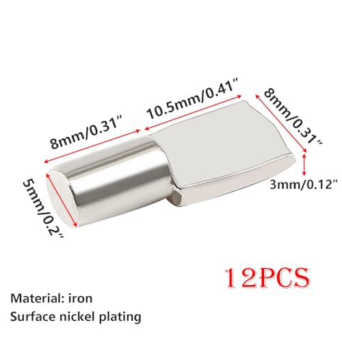 Ctyjia 12 PCS Shelf Pins 5mm Shelf Support Pegs, Spoon Shape Cabinet Shelf Support, Book Bracket Shelf Pegs Pins - Image 2