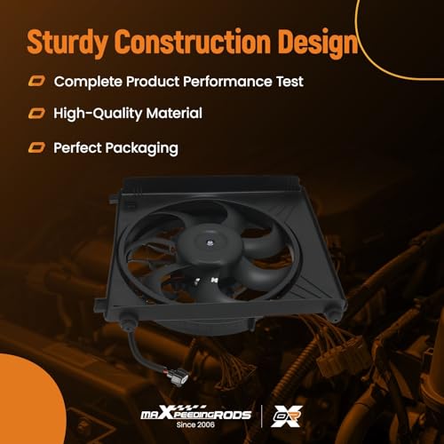 Image of maXpeedingrods Left Side Engine Radiator Cooling Fan with Shroud Assembly for Tesla S 2012-2020, 600761400D 6007614-00-D 6007352-00-F