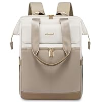 LOVEVOOK Backpack Womens, 15.6 inch Laptop Rucksack Bag for Ladies, Waterproof Daypacks for Office Teacher Nurse, Fashion School Bags with USB Port for Work University Travel Business, Beige Khaki