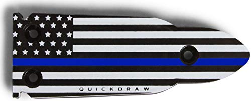 QuickDraw Magnetic Gun Mount for Vehicle Home Office 35lb Rated Gun Magnet Holder Holster Safety Rack Accessory HQ Rubber Coated Bullet Shaped Neodymium Magnet Handgun Firearm Pistol (Blue Line Flag) - Thumbnail 2