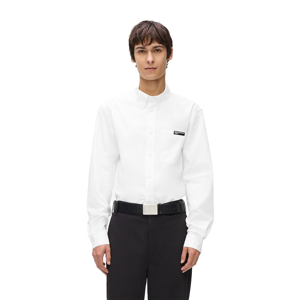 KARL LAGERFELD JEANS Men Poplin Shirt White L
