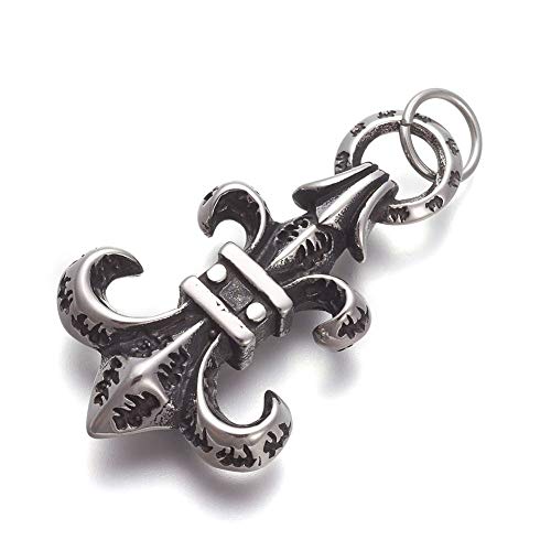 Preisvergleich Produktbild Anhänger Kettenanhänger aus Edelstahl Fleur de LYS Burbon Lilie 03