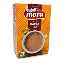 Mora Karak Tea With Black Tea Sugar Cardamom And Milk Instant Chai Natural Egyptian Egypt Arabic Oriental No Preservatives Non Gmo Kosher Halal 1 Pack = 10 Sachets x 1 oz / 30 gm