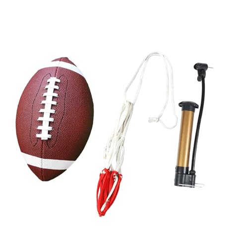 kowaku PU Leather Football and Mesh Bag, Comfortable Soft Training Football, Rugby Ball for Recreational Play Playing Outdoor Indoor, 25.5cm to 26.5cm