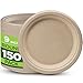 100% Compostable Paper Plates Heavy Duty - 150 Pack Biodegradable Disposable Plates – 9” Brown Disposable Dinner Plates Made of Eco-Friendly, Natural Unbleached Sugarcane Bagasse, Microwavable Plates 1