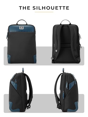 Image of EUME Gravon Laptop Backpack for Men & Women | 15.6 Inch Laptop Sleeve | 25L Water Resistant Premium Nylon & Microfiber Vegan Leather | Lightweight & Multipurpose | For Office Work & Travel