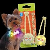 [LaRoo] 犬猫用ペンダントライト 安全補助グッズ シリコン素材/軽い/生活防水設計/3種類の光るモード/電池交換可能/夜間散歩用 (イエロー)