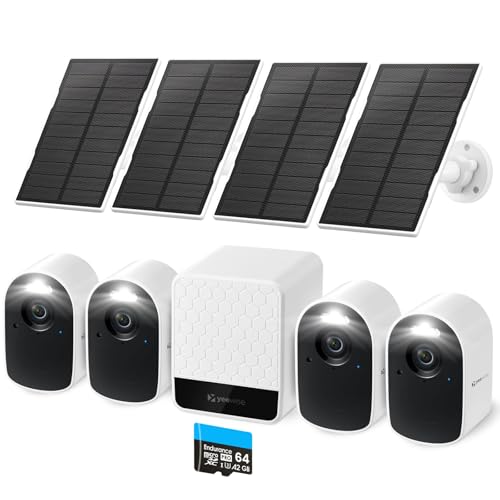 yeewise WiFi6 Solar Security Cameras Wireless Outdoor, 2K QHD Home