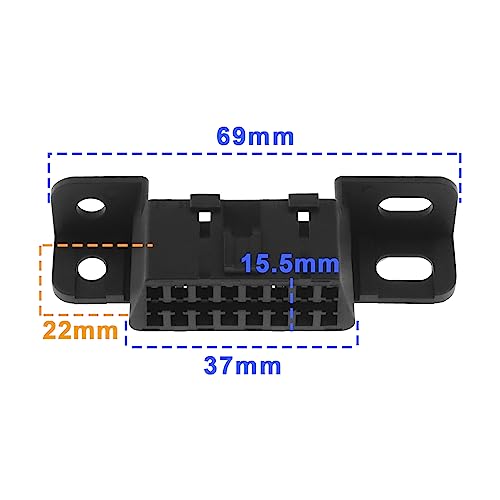 ECSiNG OBD2 16 Pin Buchse Kabelbuchse OBDII Auto Adapter J1962 OBD 2 Gehäuse Kit für Fahrzeug Fester Kabelbaum Buchse Zusammengebauter Stecker Dash Port