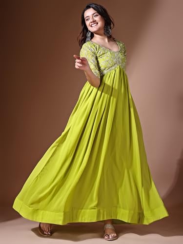 Image of Fashion Basket Georgette Embroidered Anarkali Dress for Women