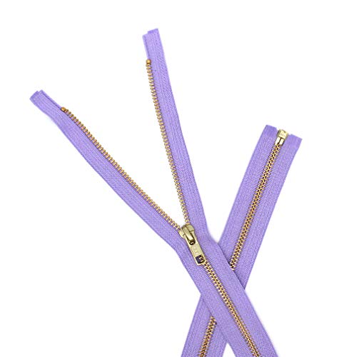 27" Medium Weight Jacket Zipper Ykk #5 Brass ~ Separating ~ 553 Lavender (1 Zipper/Pack) #TOP3