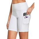 BALEAF Women's 8" /5" Biker Shorts Compression High Waist Spandex Yoga Shorts 4 Pockets Workout Athletic Running Gym Shorts